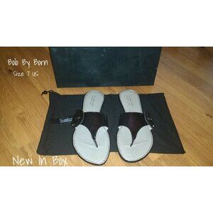 Bolo By Born Black Patent Thong Sandals for Women - Size 7 US - New in Box